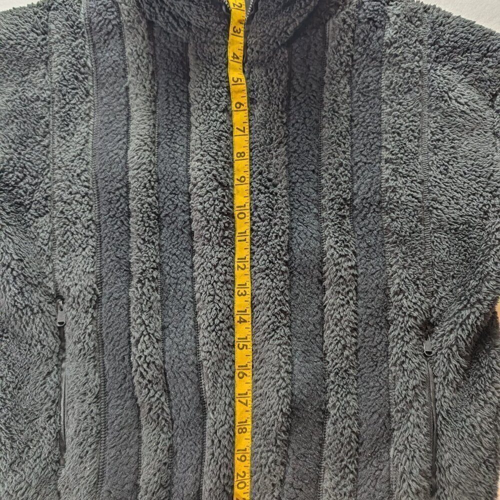 ATHLETA Willow Fleece Sherpa Jacket Women's S Small Black Fuzzy Bomber 599478 - Picture 6 of 16